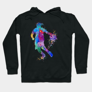 Girl Basketball Player Watercolor Sport Hoodie